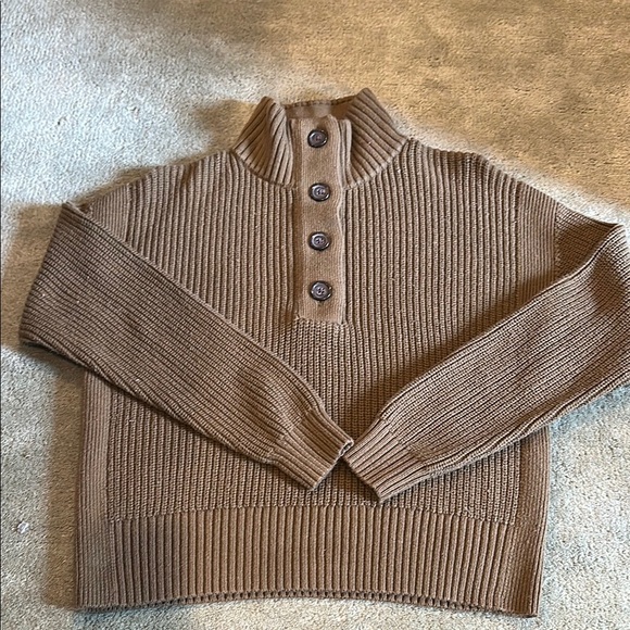 Banana Republic Factory Brownish/Olive Green Ribbed Turtleneck Sweater - Picture 1 of 7